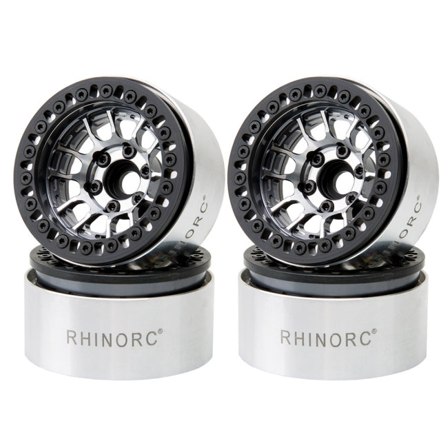 RhinoRC MOZA Negative OffSet Aluminum Beadlock 1.9 Inch Wheels