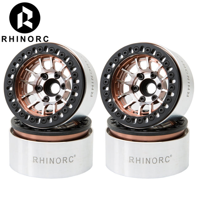 RhinoRC MOZA Negative OffSet Aluminum Beadlock 1.9 Inch Wheels