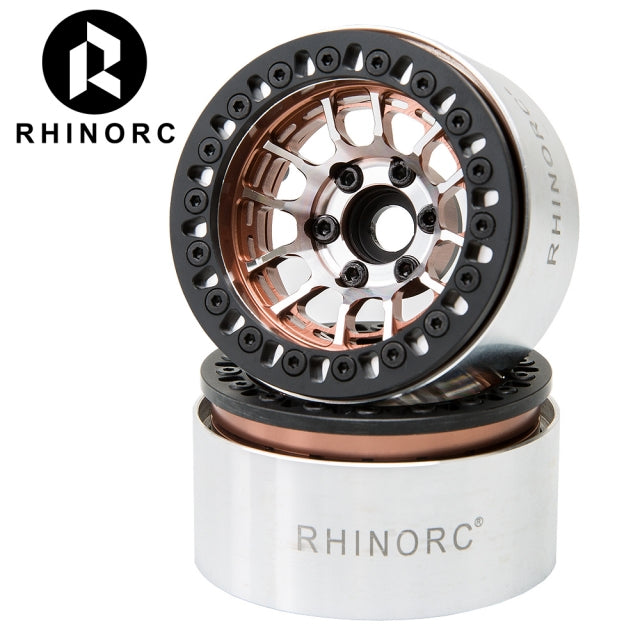 RhinoRC MOZA Negative OffSet Aluminum Beadlock 1.9 Inch Wheels