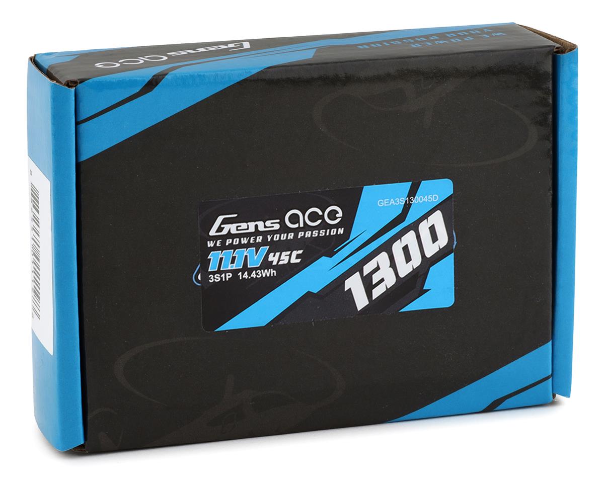Gens Ace 3S1P 45C 1300mAh 11.1V 45C Lipo Battery Pack With Deans Plug