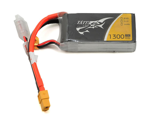 Tattu 3S LiPo Battery 75C (11.1V/1300mAh) w/XT60 Connector